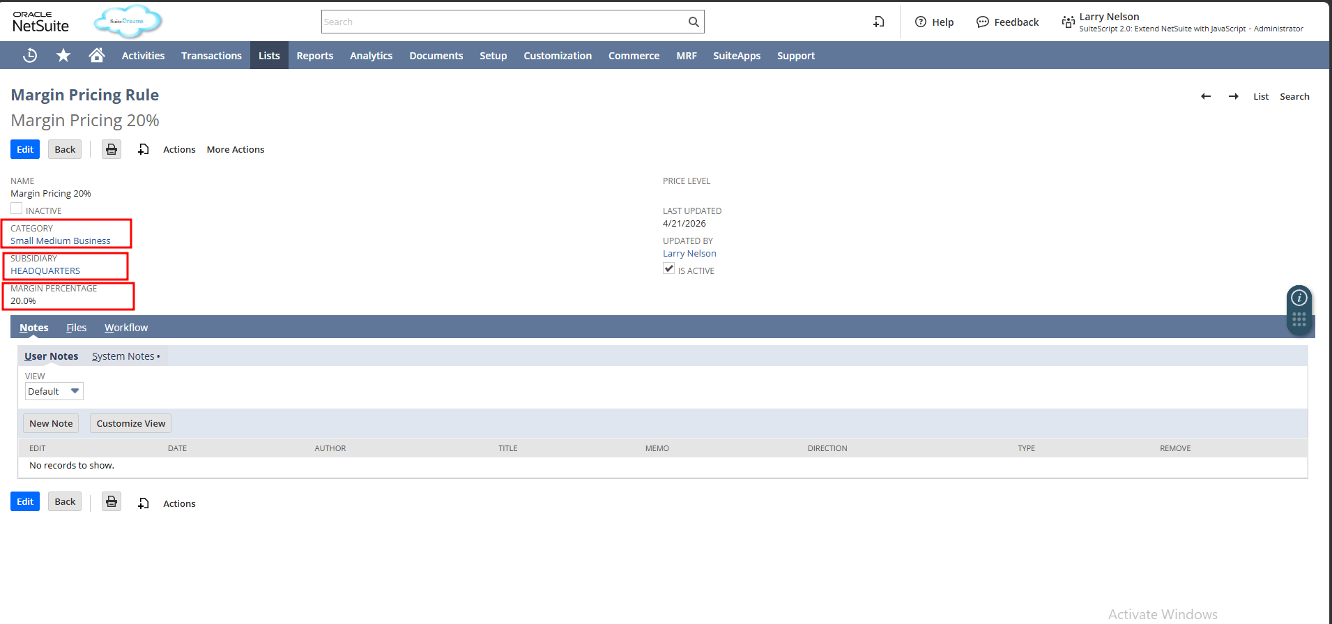 Category‑Based Margin Pricing Automation